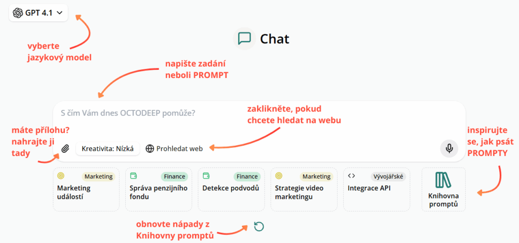 AI chat v aplikaci Octodeep
