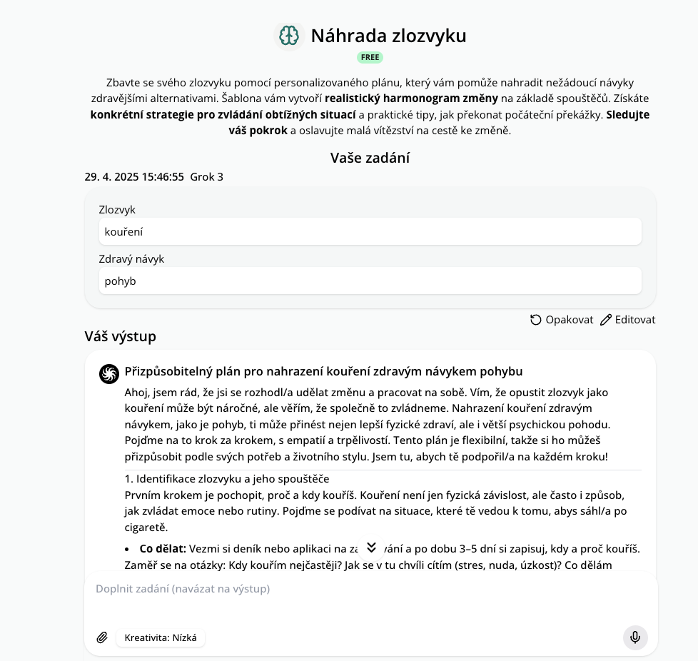 ukázka konkrétní automatizace