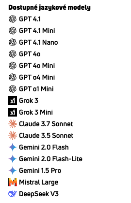 Jazykové modely v aplikaci Octodeep.