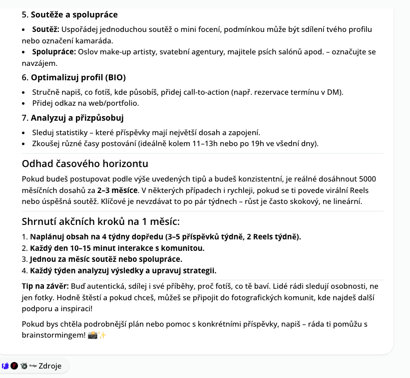 Příklad marketingové strategie v aplikaci Octodeep.