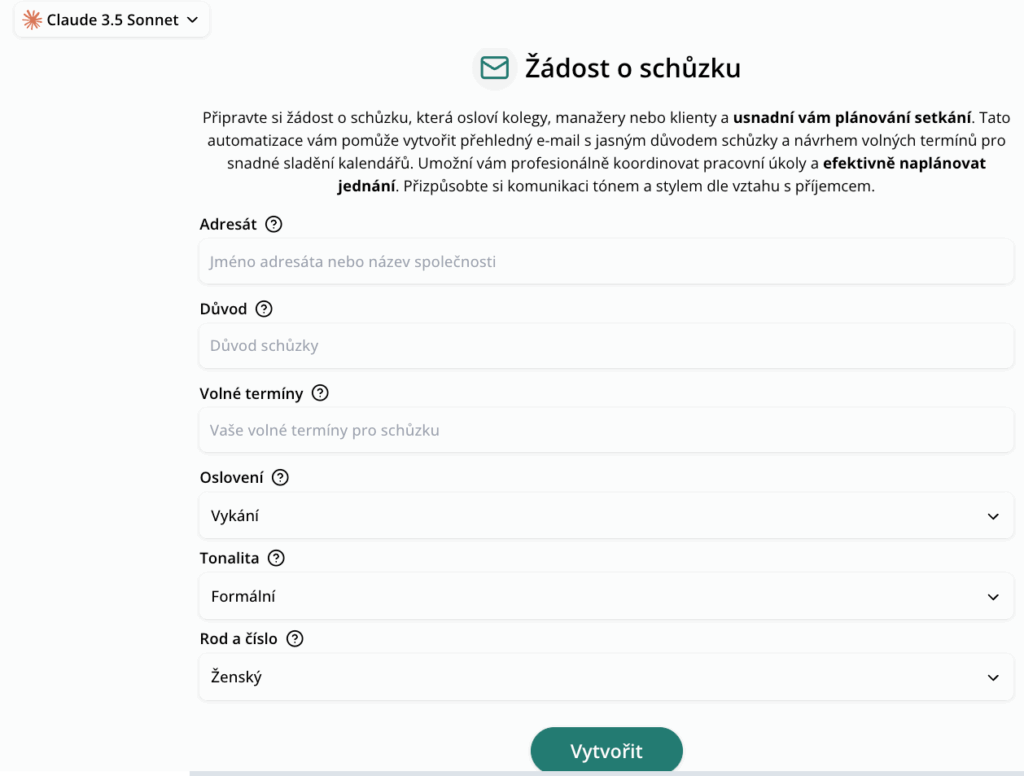 Ukázka AI automatizace z kategorie Emaily v OCTODEEP