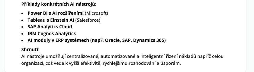 Finance v aplikaci Octodeep.