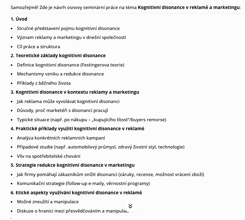 Osnova seminární práce v Octodeep.