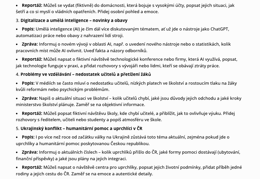 Jak dokáže AI pomoci při psaní slohové práce: Využití AI při generování nápadů