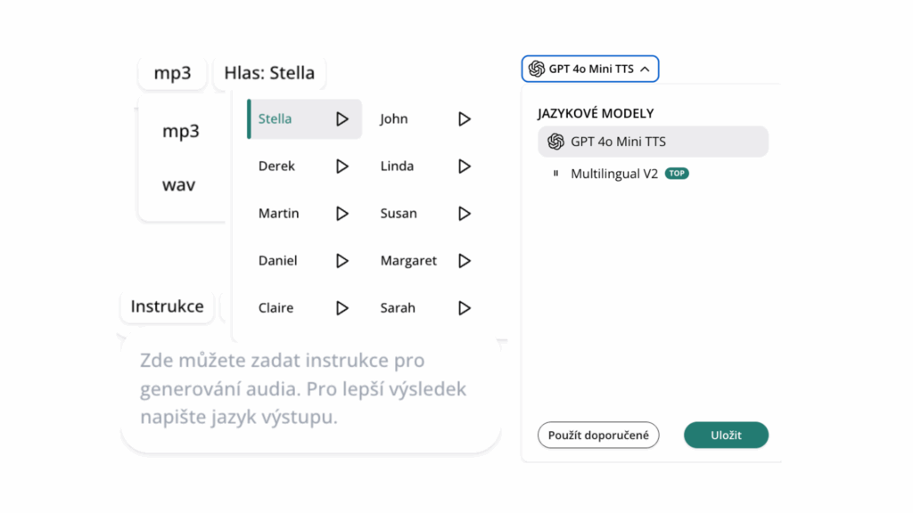 AI audio, text do řeči