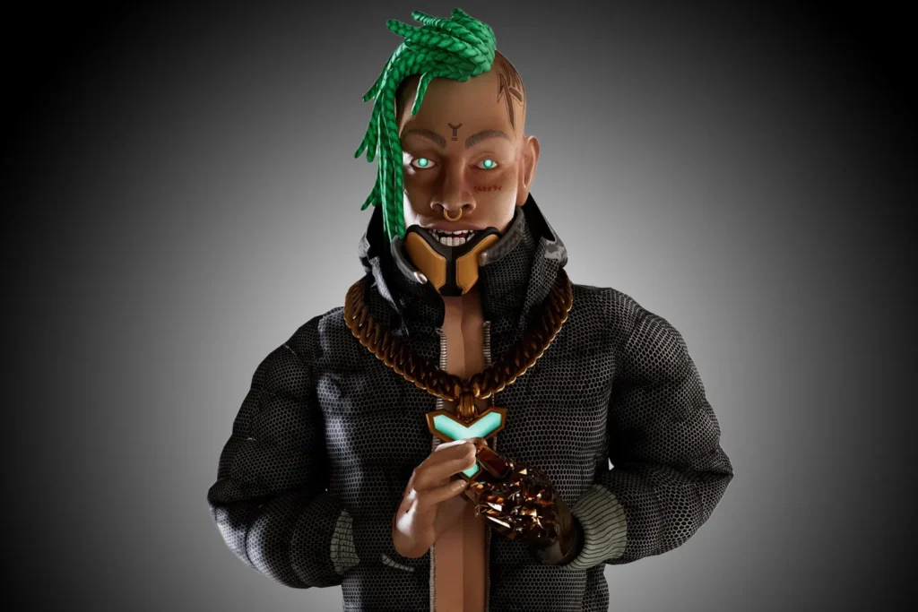 Avatar AI rappera, obrázek pro článek o AI hudbě